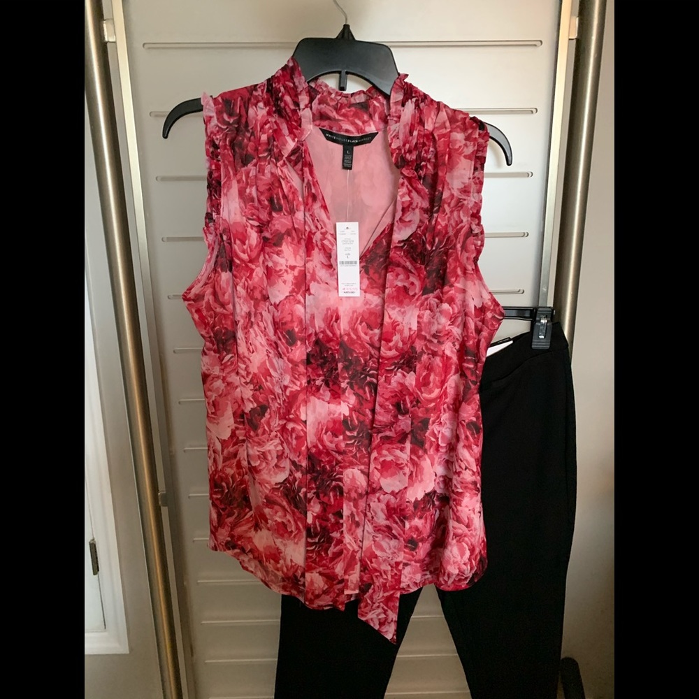 Whitehouse Blackmarket Pink Floral Blouse